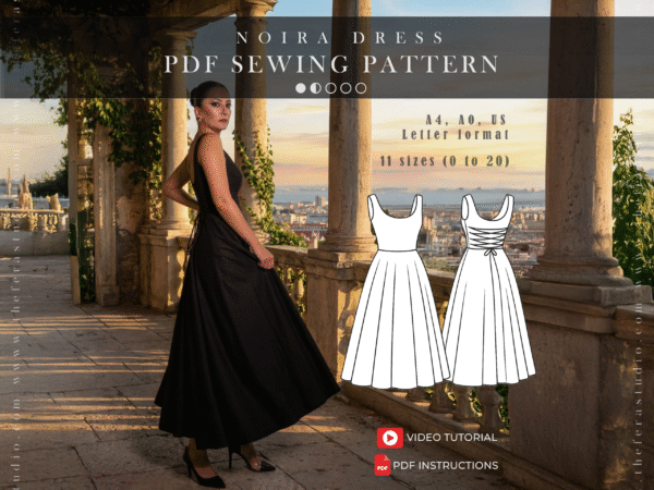 NOIRA Corset-Waist Dress | PDF Sewing Pattern A0 A4 Letter | Sizes 0–20