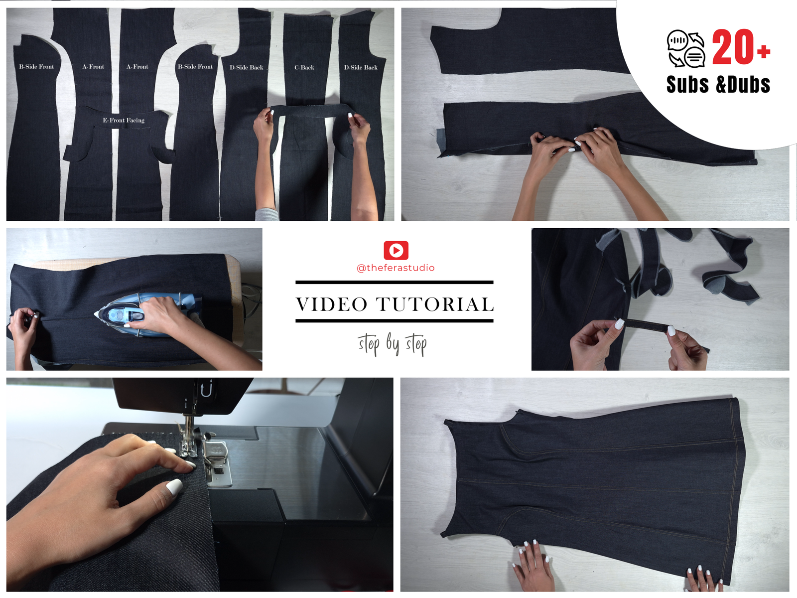 SORA Denim Dress | PDF Sewing Pattern A0 A4 Letter | Sizes 0–20 - Image 5